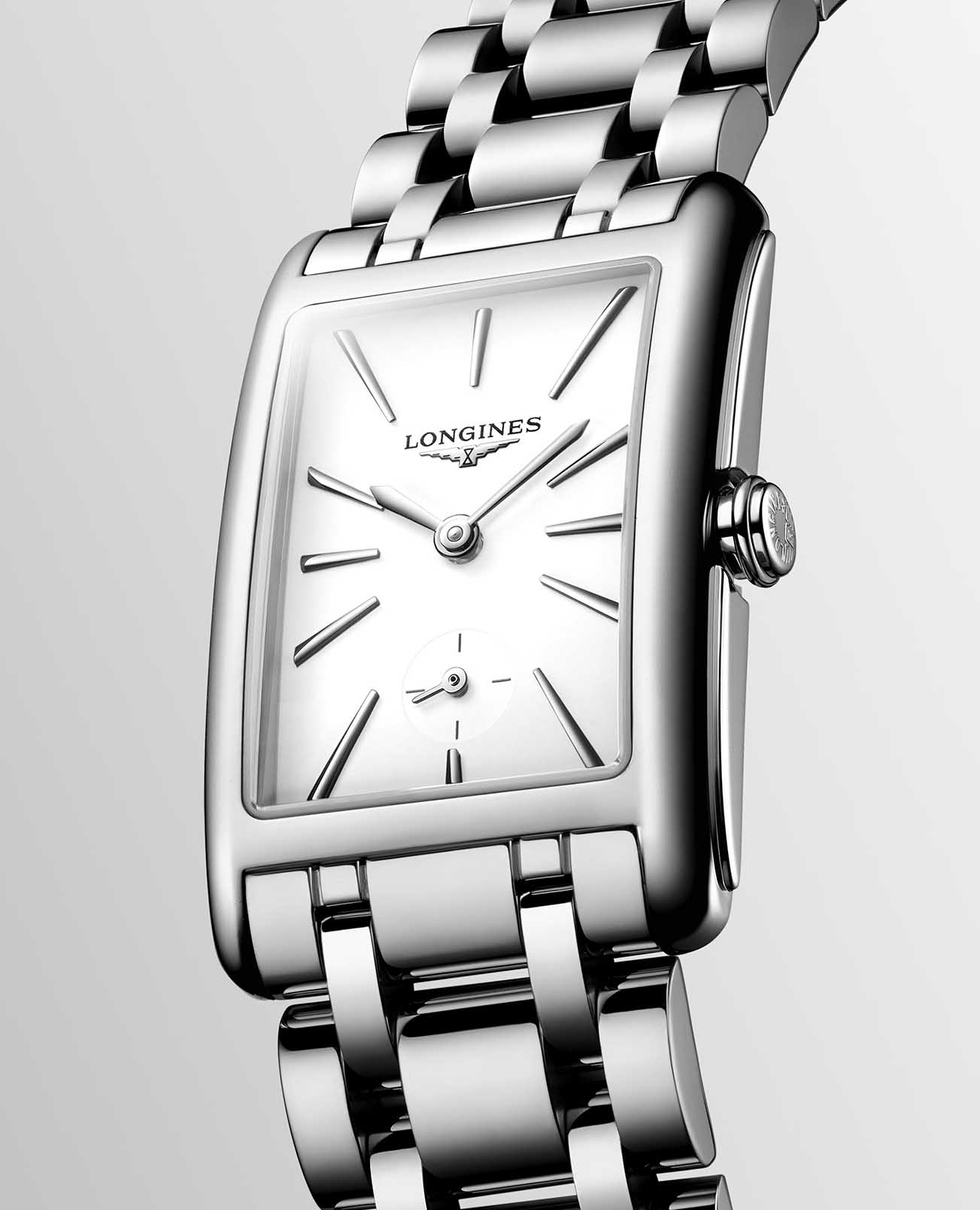 Longines Longines DolceVita L5.512.4.11.6, dolcevita швейцария женские часы на браслете нержавеющая сталь боковой вид